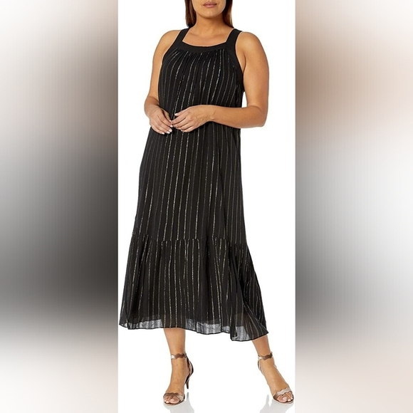 NWT Rachel Roy black & gold long Maxi dress womans plus size 2X - Picture 7 of 7